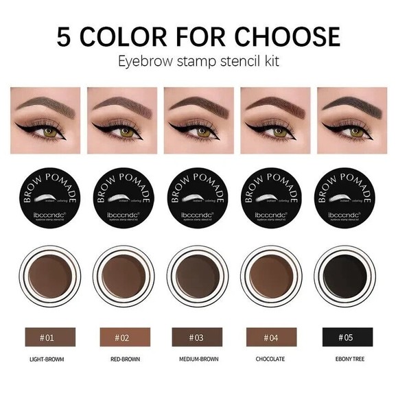 Brow Pomade Eyebrow Stamp Stencil Kit Dark Brown #2  AVP Cosmetics NIB - Picture 4 of 5